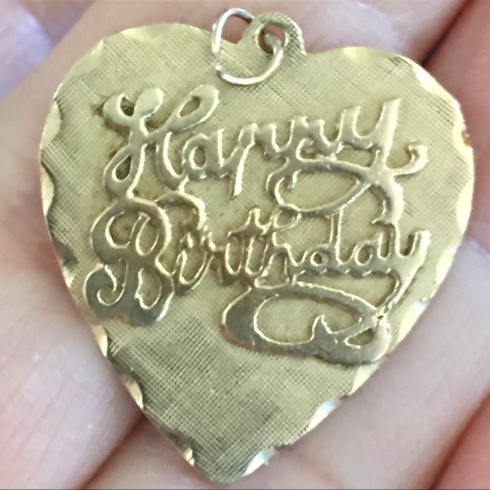 VINTAGE 14K GOLD “ HAPPY BIRTHDAY” PENDANT/CHARM